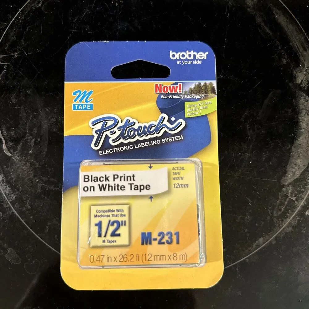(1) Genuine Brother M-231 Label Tape 1/2 in. x 26.2 ft.  for P-Touch NEW